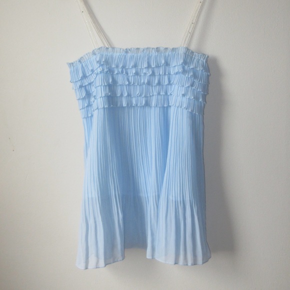 Tops - beautiful flowy y2k baby blue babydoll cami top💐 SOLD!!!!
